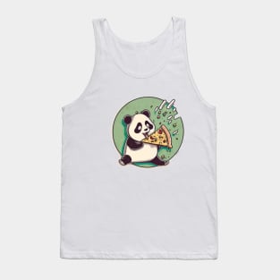 Cartoon Adorable Kawaii Panda Cute Eats Pizza Tank Top